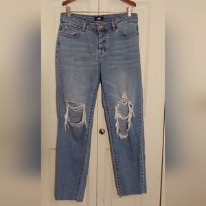 I&M Black Label Jeans Sz 7 High-Rise Straight Fit Raw Edge Bottom Adorable!